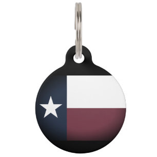 Placa Para Mascotas Etiqueta de la bandera del estado de Texas para su