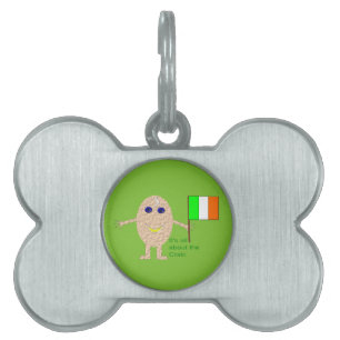 Placa Para Mascotas Etiqueta de la mascota de huevo irlandés patriótic