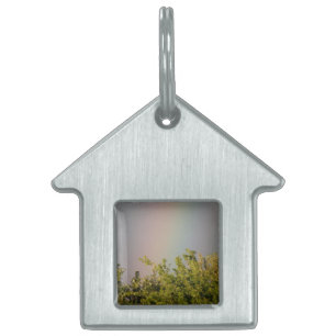 Placa Para Mascotas Etiqueta de la mascota del cielo arcoiris