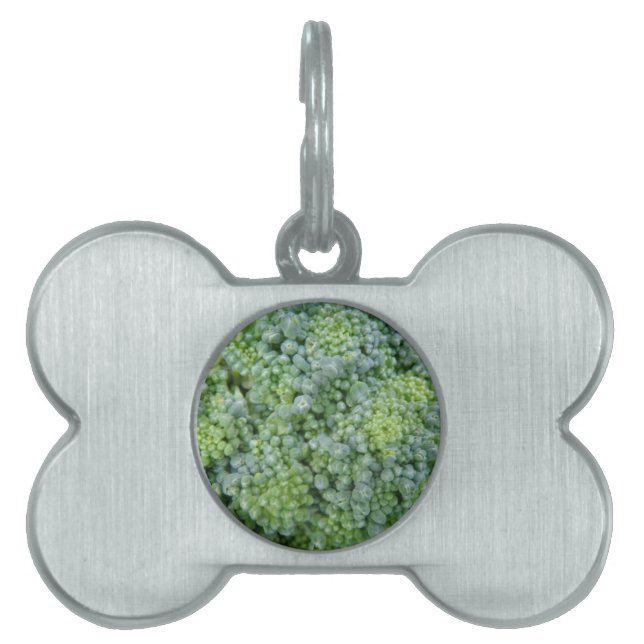 Placa Para Mascotas Etiqueta de macro de Broccoli (Frente)