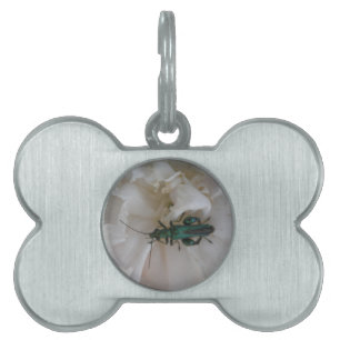 Placa Para Mascotas Etiqueta de marihuana de escarabajo de flores