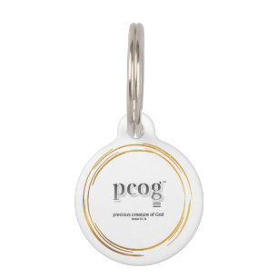 Placa Para Mascotas ETIQUETA DE MASCOTA acrónimo pcog, Palabras y Escr