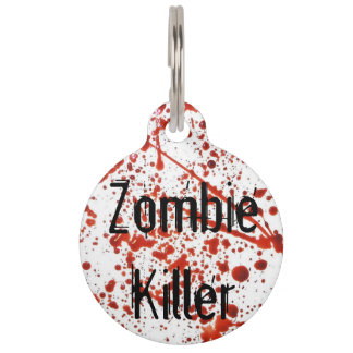 Placa Para Mascotas Etiqueta de mascota asesina de Zombie