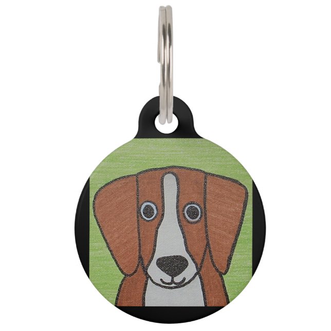 Placa Para Mascotas Etiqueta de mascota Beagle linda (Anverso)