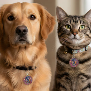 Placa Para Mascotas Etiqueta de Mascota Caos del Mono Cósmico