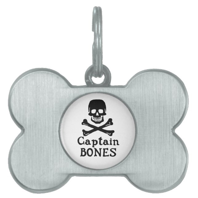 Placa Para Mascotas Etiqueta de mascota Captain Bones (Frente)