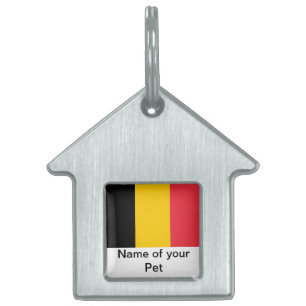Placa Para Mascotas Etiqueta de mascota con bandera de Bélgica