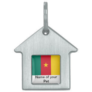 Placa Para Mascotas Etiqueta de mascota con bandera de Camerún