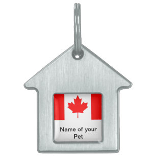 Placa Para Mascotas Etiqueta de mascota con bandera de Canadá