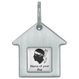 Placa Para Mascotas Etiqueta de mascota con bandera de Córcega