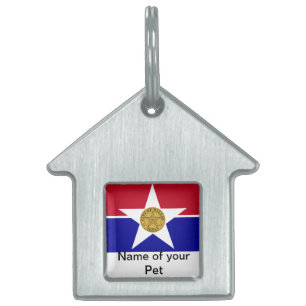 Placa Para Mascotas Etiqueta de mascota con bandera de Dallas City