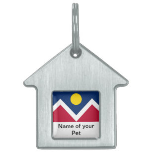 Placa Para Mascotas Etiqueta de mascota con bandera de Denver City, Es