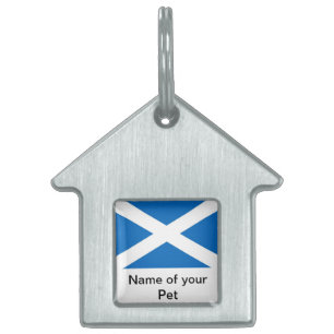 Placa Para Mascotas Etiqueta de mascota con bandera de Escocia