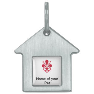 Placa Para Mascotas Etiqueta de mascota con bandera de Florencia, Ital