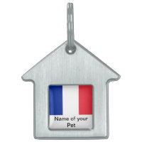 Etiqueta de mascota con bandera de Francia