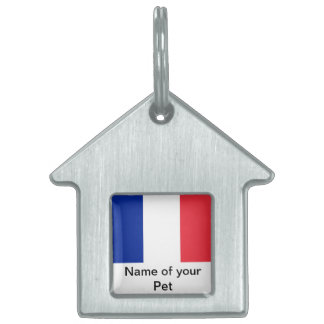 Placa Para Mascotas Etiqueta de mascota con bandera de Francia