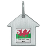 Etiqueta de mascota con bandera de Gales