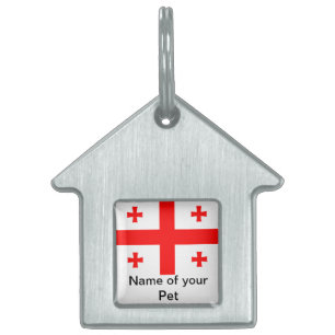 Placa Para Mascotas Etiqueta de mascota con bandera de Georgia