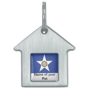 Placa Para Mascotas Etiqueta de mascota con bandera de Houston City