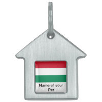 Etiqueta de mascota con bandera de Hungría