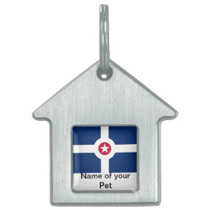 Placa Para Mascotas Etiqueta de mascota con bandera de la ciudad de In