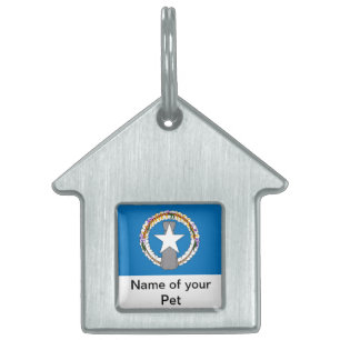 Placa Para Mascotas Etiqueta de mascota con bandera de las Islas Maria