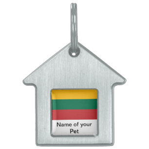 Placa Para Mascotas Etiqueta de mascota con bandera de Lituania