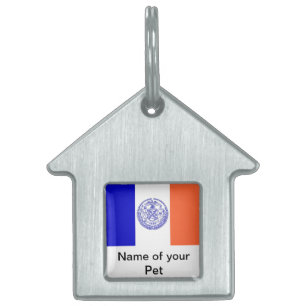 Placa Para Mascotas Etiqueta de mascota con bandera de Nueva York