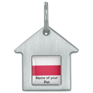 Placa Para Mascotas Etiqueta de mascota con bandera de Polonia