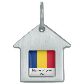 Placa Para Mascotas Etiqueta de mascota con bandera de Rumania