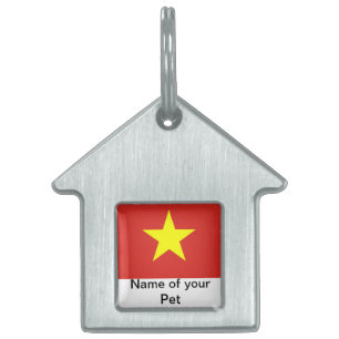 Placa Para Mascotas Etiqueta de mascota con bandera de Vietnam