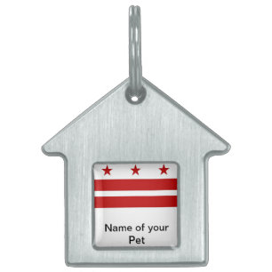 Placa Para Mascotas Etiqueta de mascota con bandera de Washington DC