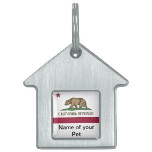 Placa Para Mascotas Etiqueta de mascota con bandera del estado de Cali