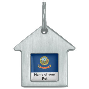 Placa Para Mascotas Etiqueta de mascota con bandera del estado de Idah