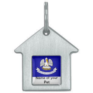 Placa Para Mascotas Etiqueta de mascota con bandera del estado de Luis