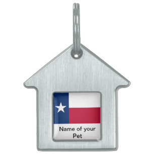 Placa Para Mascotas Etiqueta de mascota con bandera del estado de Texa