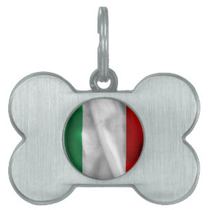 Placa Para Mascotas Etiqueta de mascota con bandera italiana
