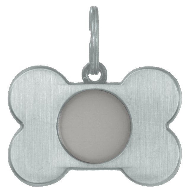 Placa Para Mascotas Etiqueta de mascota con fondo gris pastel (Frente)