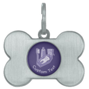 Placa Para Mascotas Etiqueta de mascota con marco