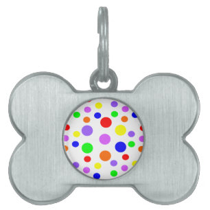 Placa Para Mascotas Etiqueta de mascota con puntos de arco iris