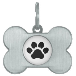 Placa Para Mascotas Etiqueta de mascota con tramo de pata de perro mod