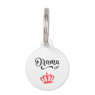 Placa Para Mascotas Etiqueta de mascota Corona de Reina del Drama