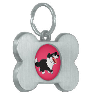 Placa Para Mascotas Etiqueta de mascota Cul Happy Border Collie