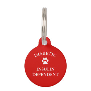 Placa Para Mascotas Etiqueta de mascota de alerta médica diabética