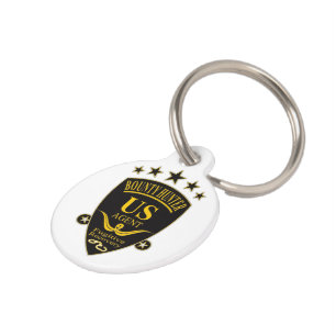 Placa Para Mascotas Etiqueta de mascota de Bounty Hunter Agent