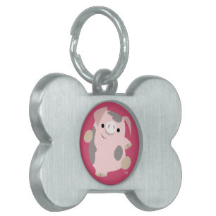 Placa Para Mascotas Etiqueta de mascota de cerdo de baile de Personali