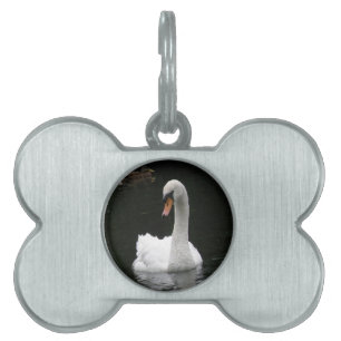 Placa Para Mascotas Etiqueta de mascota de cisne blanco