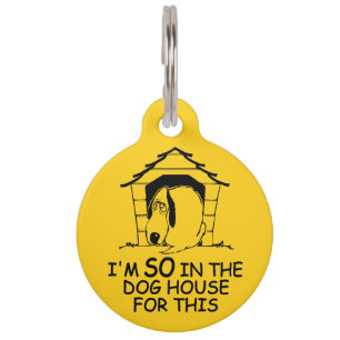 Placa Para Mascotas etiqueta de mascota de color DOG HOUSE personaliza