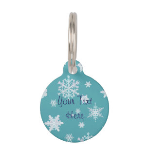 Placa Para Mascotas Etiqueta de mascota de copos de nieve