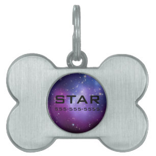 Placa Para Mascotas Etiqueta de mascota de cúmulo de galaxias personal
